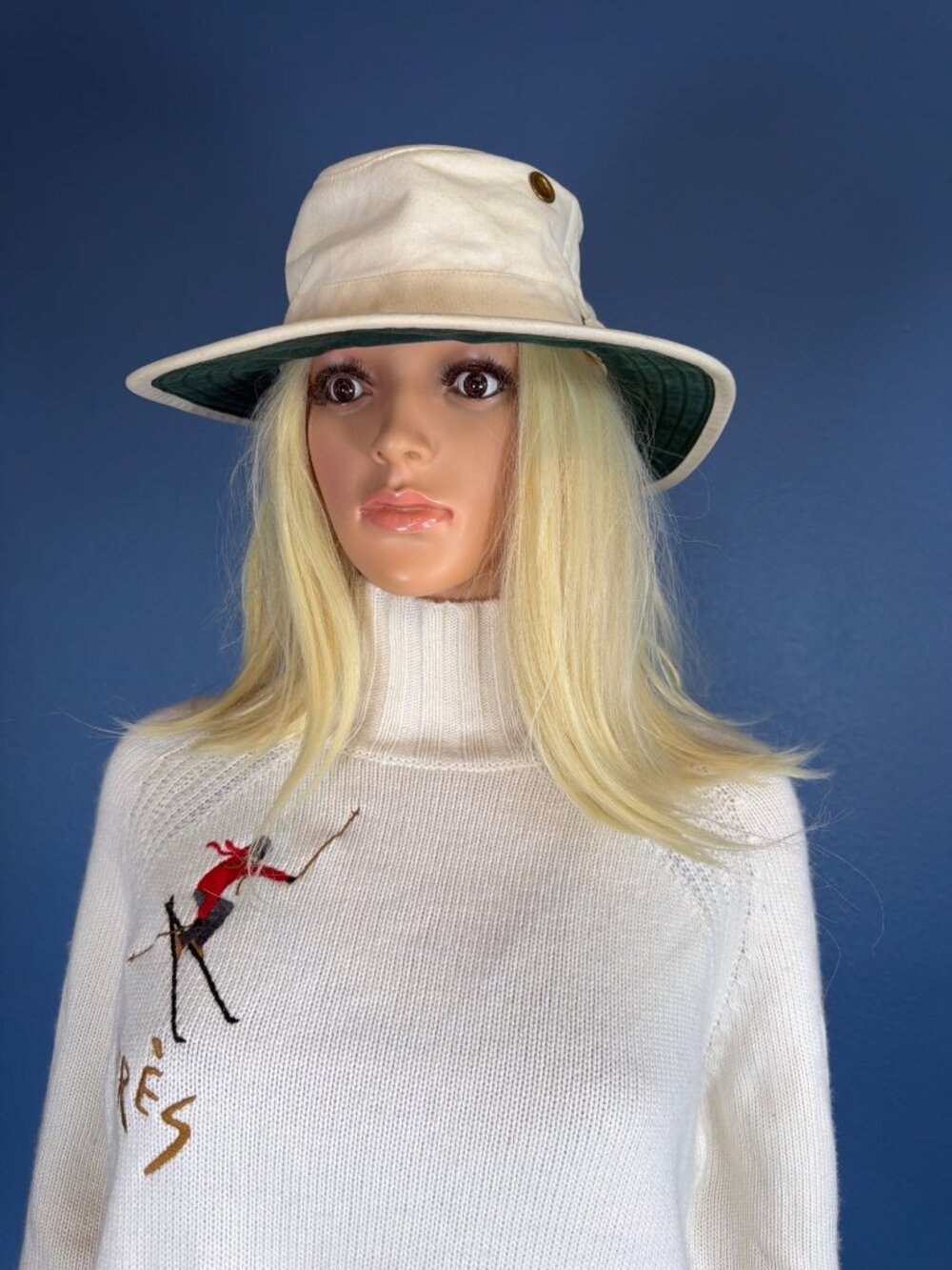 Tilley T4 Cotton Duck Sun Hat XL 7 5/8 61.5cm Vintage HTF Natural Green UNISEX
